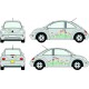 VW Beetle Daisies Flower full graphics kit